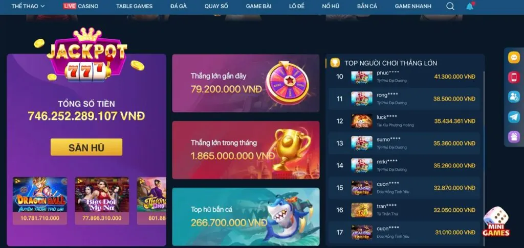 Màn hình đăng nhập và sảnh game BigBoss
